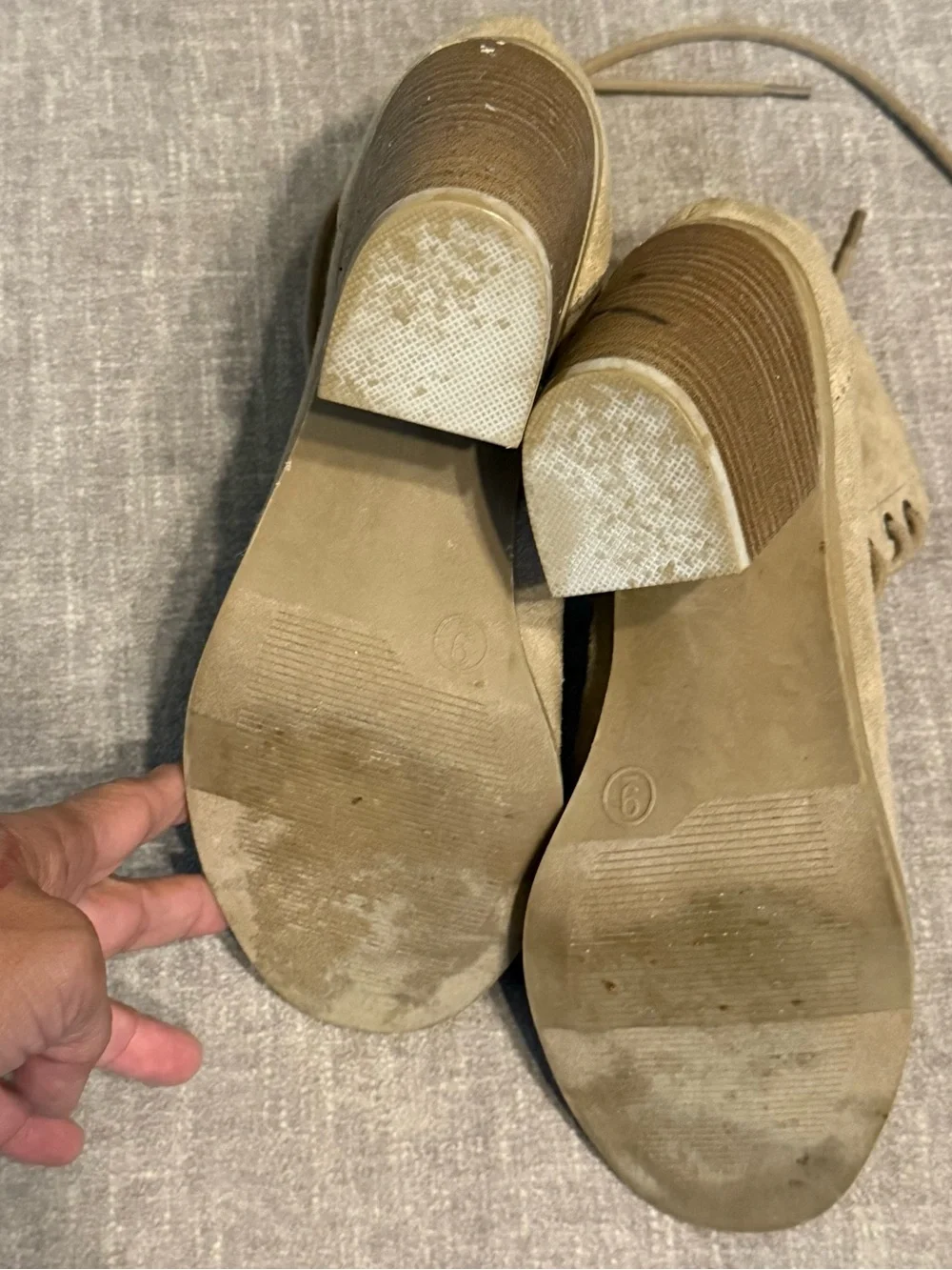 Mossimo Supply Co. Taupe Suede Lace-Up Peep-Toe Heels